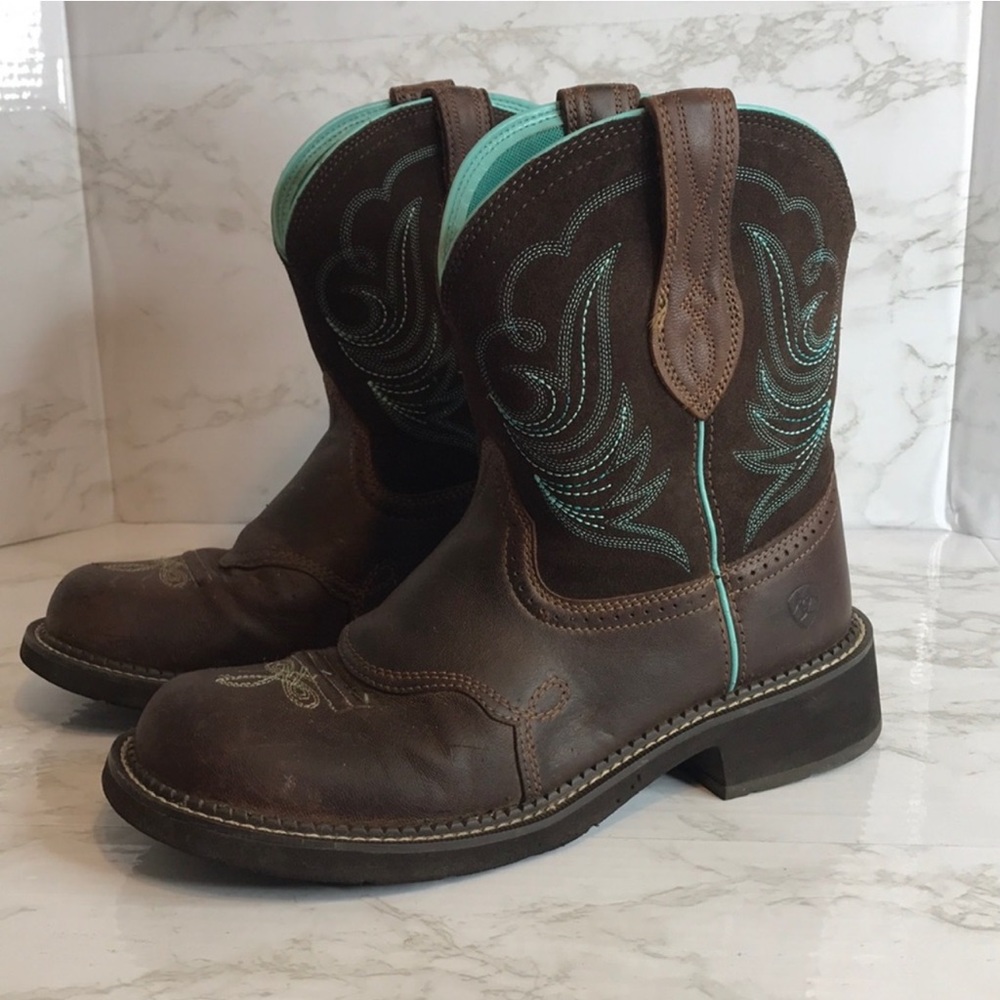 Ariat Fat Baby Heritage Dapper Western Short Boot Brown size 11B